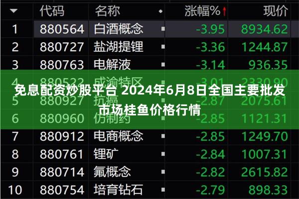 免息配资炒股平台 2024年6月8日全国主要批发市场桂鱼价格行情