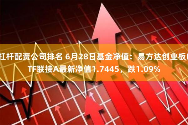 杠杆配资公司排名 6月28日基金净值：易方达创业板ETF联接A最新净值1.7445，跌1.09%