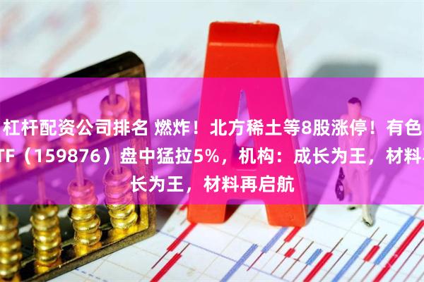 杠杆配资公司排名 燃炸！北方稀土等8股涨停！有色龙头ETF（159876）盘中猛拉5%，机构：成长为王，材料再启航